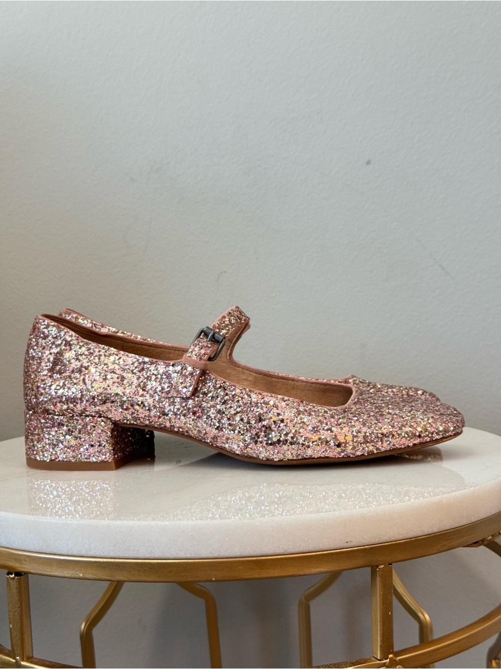 Madewell Pink Glitter Mary Jane Flats Sz 7.5 - Picture 8 of 13